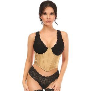 Daisy corsets Women's Gold Brocade Open Cup Waist Cincher Corset XXL